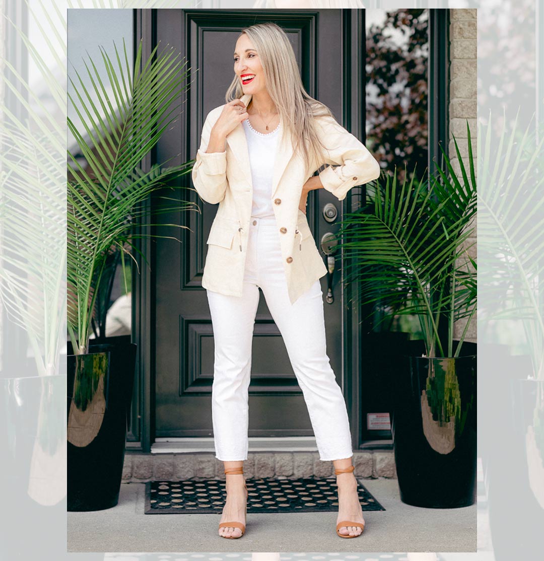Blogger Caroline swears by neutral colours in summer