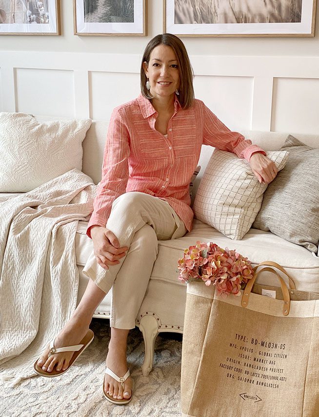 Shawna wearing her first linen outfit from Olsen